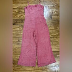 Willow & Clay Size Medium Red Gingham Romper with Ruffle Top & Adjustable Straps